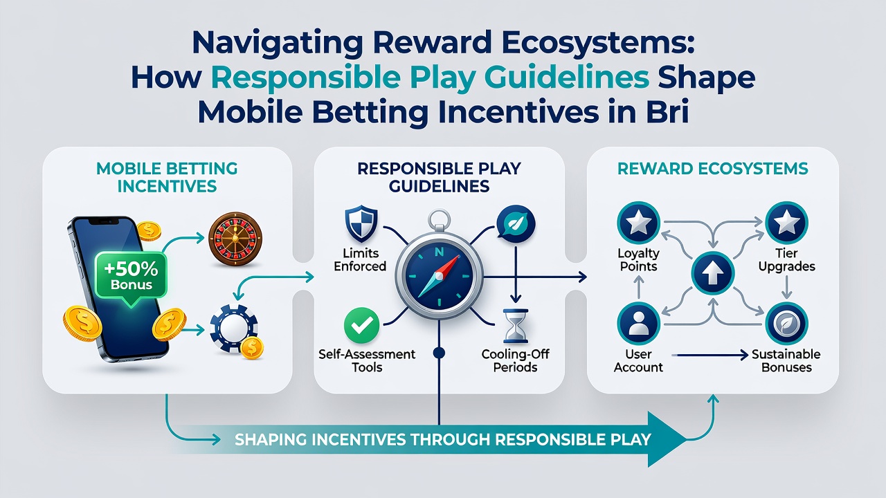 Infographic showing responsible gambling tools integrated into mobile betting reward structures